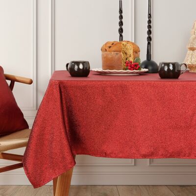 Tovaglia jacquard natalizia Candela Rosso Lurex