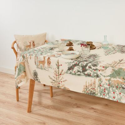 Christmas Deer fabric touch tablecloth