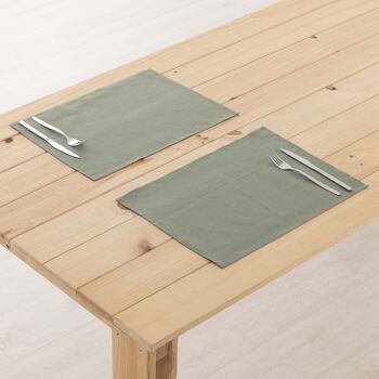 Set de table 100% Lin Vert Militaire 45x35 cm (2 pcs.)   1