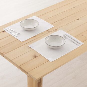 Set de table 100% lin blanc 45x35 cm (2 pcs.)   2