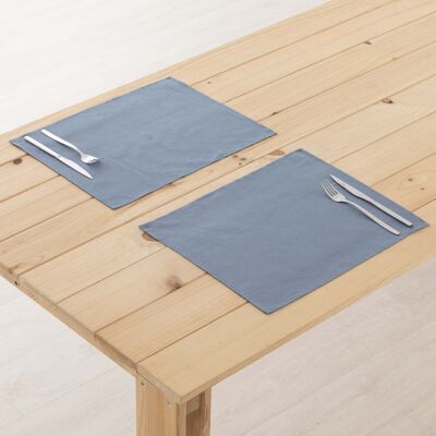 Set de table en lin 100% Bleu Denim 45x35 cm (2 pcs.)  