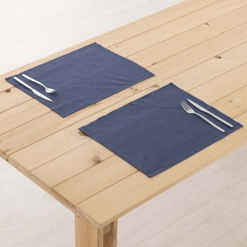 Set de table 100% Lin Bleu Nuit 45x35 cm (2 pcs.)   1