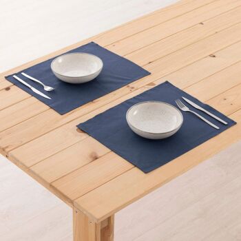 Set de table 100% Lin Bleu Nuit 45x35 cm (2 pcs.)   2