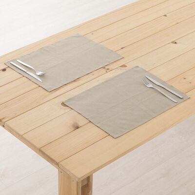 Set de Table 100% Lin Taupe 45x35 cm (2 pcs.)  