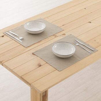 Set de Table 100% Lin Taupe 45x35 cm (2 pcs.)   2