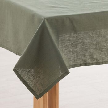 Nappe en lin 100 % vert militaire. 3