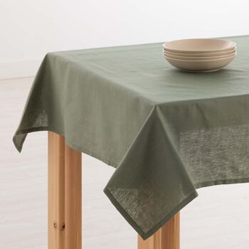 Nappe en lin 100 % vert militaire. 12