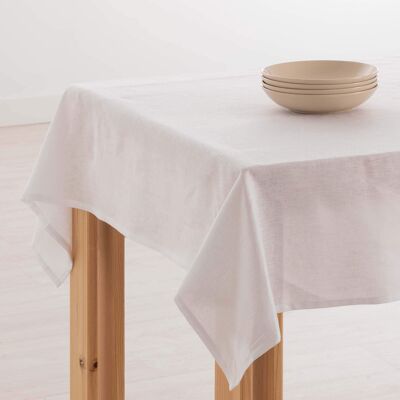 100% White Linen Tablecloth
