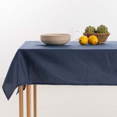 100% Linen Tablecloth Night Blue