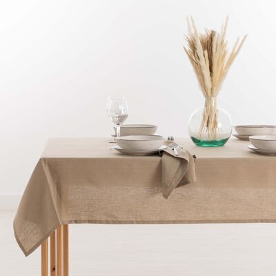 100% Taupe Linen Tablecloth