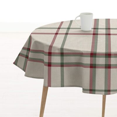 Round stain-resistant resin tablecloth Christmas pictures