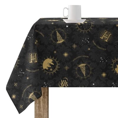 Fleckabweisende Harztischdecke Hogwarts Christmas Black