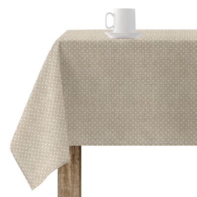 Plumeti White stain-resistant resin tablecloth