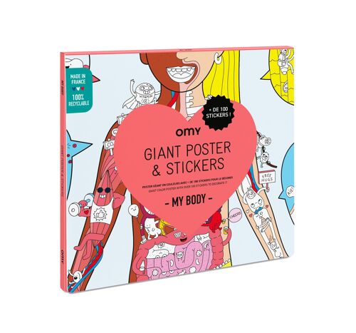 Giant Coloring  Poster & Stickers - MY BODY