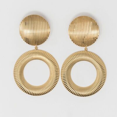 DANGLING EARRINGS IN 18KT GOLD PLATED BRASS