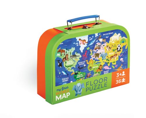 Ma première carte puzzle - Malette - Monde - 3a+ - %