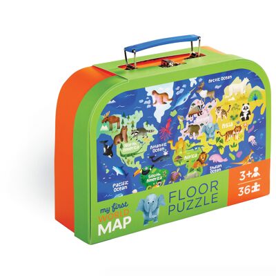 Ma première carte puzzle - Malette - Monde - 3a+ - %