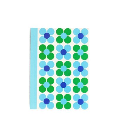 Carnet A6 - Marguerite bleue et verte