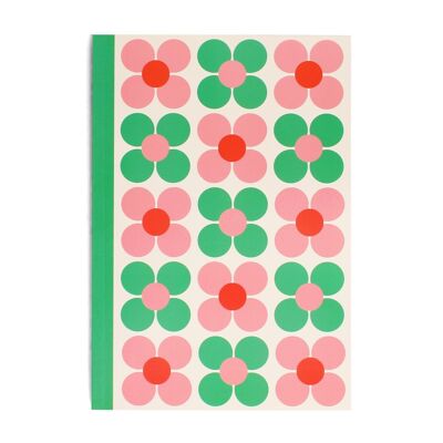 A5-Notizbuch – Rosa und grünes Gänseblümchen