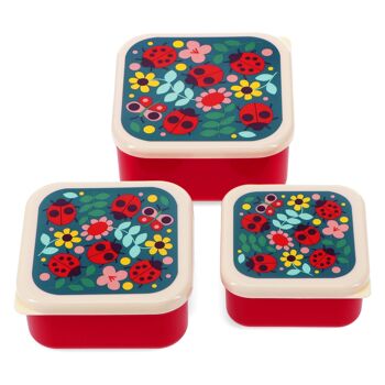 Boîtes à goûter (lot de 3) - Coccinelle 1