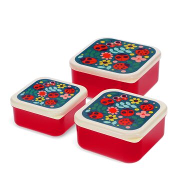 Boîtes à goûter (lot de 3) - Coccinelle 2