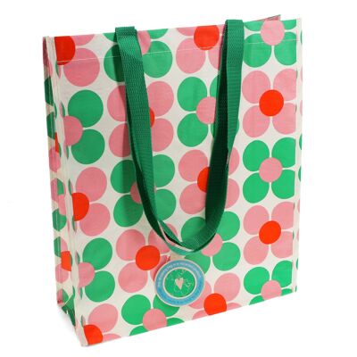 Sac shopping - Marguerite rose et verte