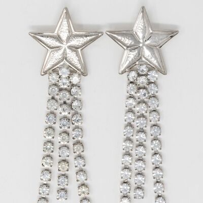 Boucles d'oreilles pendantes avec cristaux