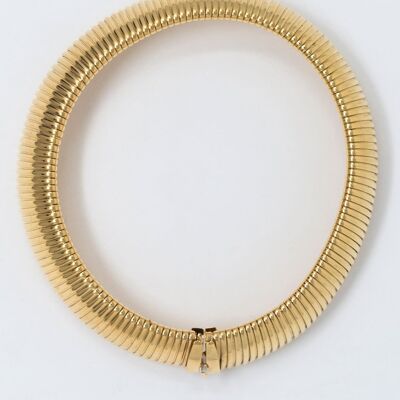 COLLIER RAS DE COU EN LAITON PLAQUÉ OR 18 KT