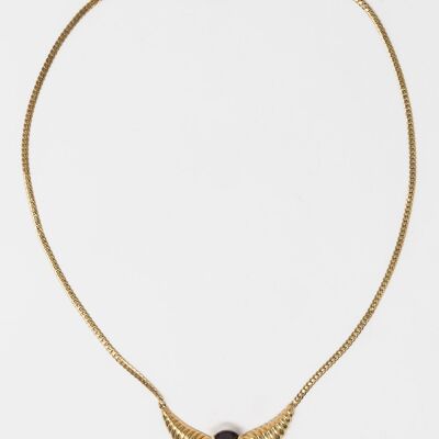 COLLIER RAS DE COU EN LAITON PLAQUÉ OR 18 KT