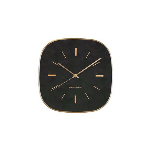 HV Clock Square Stripes- Black -29x4.3x30 cm