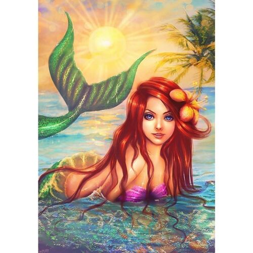 Diamond Painting Mermaid, 30x40 cm, Round Drills