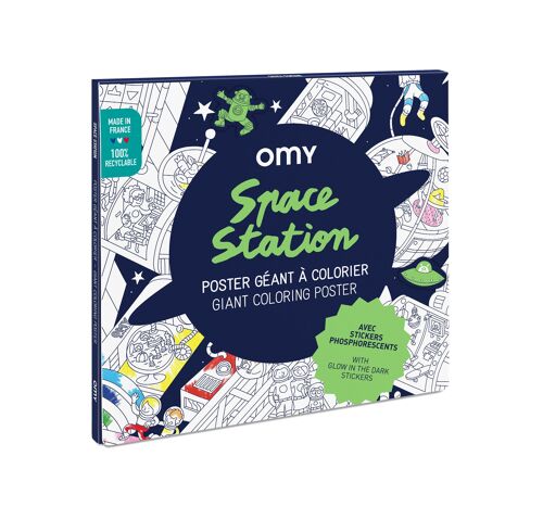 Giant Coloring  Poster - SPACE STATION + STICKERS