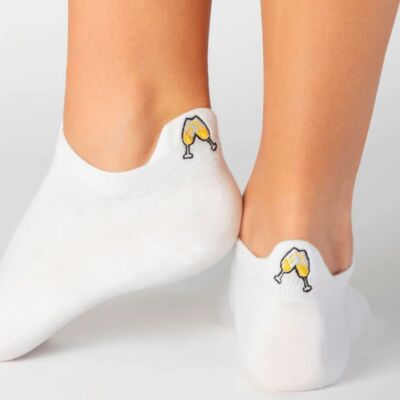 White cotton socks with tab Champ'