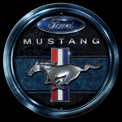 FORD Mustang - Blue Pony US Schild rund