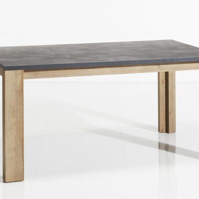 COMPOSADO | Mesa de la línea VITTORIA de 6 plazas, mesa de cocina, mesa de comedor, también apta como escritorio, (AnxAlxPr) 160x76,50x90 cm, roble y gris Tadao, Made in Italy