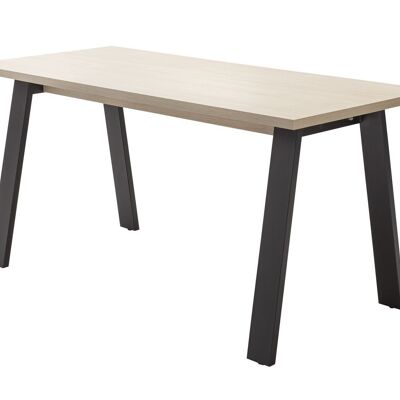 COMPOSADO | Mesa de 6 plazas línea LAFABRICA, mesa de comedor y cocina, también apta como escritorio, (AnxAlxPr) 139,10x74,70x80 cm, color roble, Made in Italy