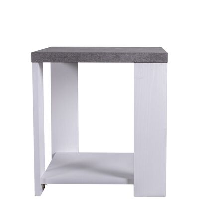 COMPOSAD | Coffee table from the ADOR'A Line, Modern Living Room Coffee Table, Magazine Rack, Entrance Coffee Table, (WxHxD) 51.3x55.40x50.90 cm, Cement and White, Made in Italy