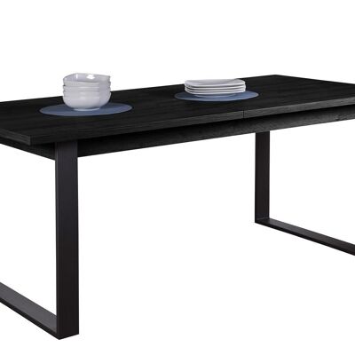 COMPOSAD | Extendable Table from the VITRUVIA Line from 8 to 10 Seats, Extendable Dining Room and Kitchen Table, (WxHxD) 180x76x91 cm, Chalet Black Color, Made in Italy