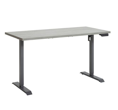 COMPOSAD | Scrivania Regolabile in Altezza della Linea ENERGIA, Standing Desk Con 4 Altezze, Scrivania Elettrica con Motore e Display, (LxP) 150x69 cm, Colore Cemento e Nero, Made in Italy