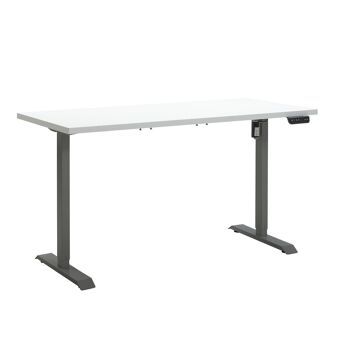 COMPOSADE | Bureau réglable en hauteur de la ligne ENERGIA, bureau debout à 4 hauteurs, électrique avec moteur et écran, (LxP) 150x69 cm, couleur laqué blanc et gris foncé, fabriqué en Italie 1