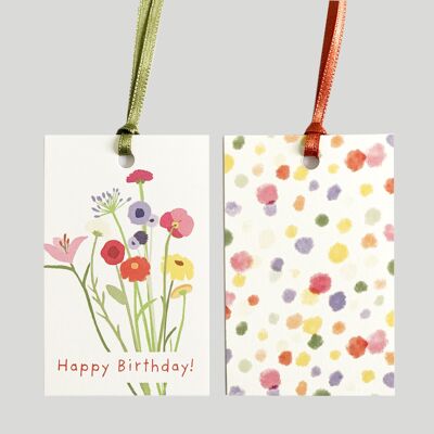 Set of 6 gift tags | small birthday bouquet