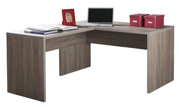 COMPOSADE | Bureau de la Ligne DISEGNO, Bureau d'Angle, Bureau PC d'Angle, (LxHxP) 138,20x74,50x160,50 cm, Couleur Chêne Sonoma, pour Étude, Bureau, Fabriqué en Italie 2