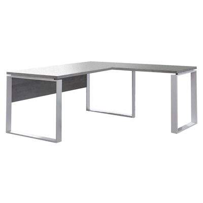 COMPOSADE | Bureau de la Ligne DISEGNO, Bureau d'Angle, Bureau PC d'Angle, (LxHxP) 170x74,50x80+90 cm, Couleur Gris Ciment, pour bureau, étude, Fabriqué en Italie