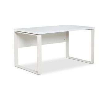 COMPOSADE | Bureau de la ligne DISEGNO avec pieds en métal, Bureau PC Moderne, (LxHxP) 140x74,50x80 cm, Couleur blanc laqué, pour Bureau, Bureau, Chambre, Fabriqué en Italie