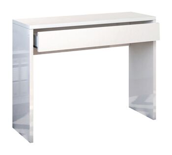 COMPOSADE | Bureau de la Ligne MONETA avec 1 Tiroir, Bureau Petit et étroit Adapté pour une chambre, Bureau Blanc, (LxHxP) 100x80x40 cm, Couleur Blanc Laqué, Fabriqué en Italie