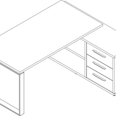 COMPOSAD | Schreibtisch aus der DISEGNO-Linie mit 3 Schubladen und 2 Fächern, Eckschreibtisch mit Schubladen und Bücherregal, (BxHxT) 160x74,80x140 cm, Farbe Honigeiche und Kaschmir, hergestellt in Italien