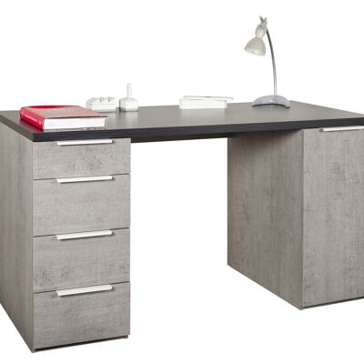 COMPOSAD | Desk with 4 drawers and 1 door, Modern Desk, For Office, Bedroom, Study, (WxHxD) 139.10x76.30x59.60 cm, Made In Italy