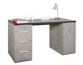 COMPOSADE | Bureau avec 4 tiroirs et 1 porte, bureau moderne, pour bureau, chambre, bureau, (LxHxP) 139,10x76,30x59,60 cm, fabriqué en Italie