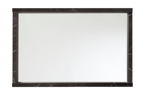COMPOSAD | Specchio della Linea MUNDI con Cornice in Legno, Specchio Bagno, Ingresso e Soggiorno, Specchio Moderno, (LxAxP) 88,10x58,40x8,20 cm, Colore Marmo Zebrato, Made in Italy