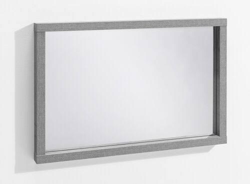 COMPOSAD | Specchio della Linea LAFABRICA con Cornice in Legno, Specchio Bagno, Ingresso e Soggiorno, Specchio Moderno, (LxAxP) 90x6x60 cm, Colore Grigio Cemento, Made in Italy